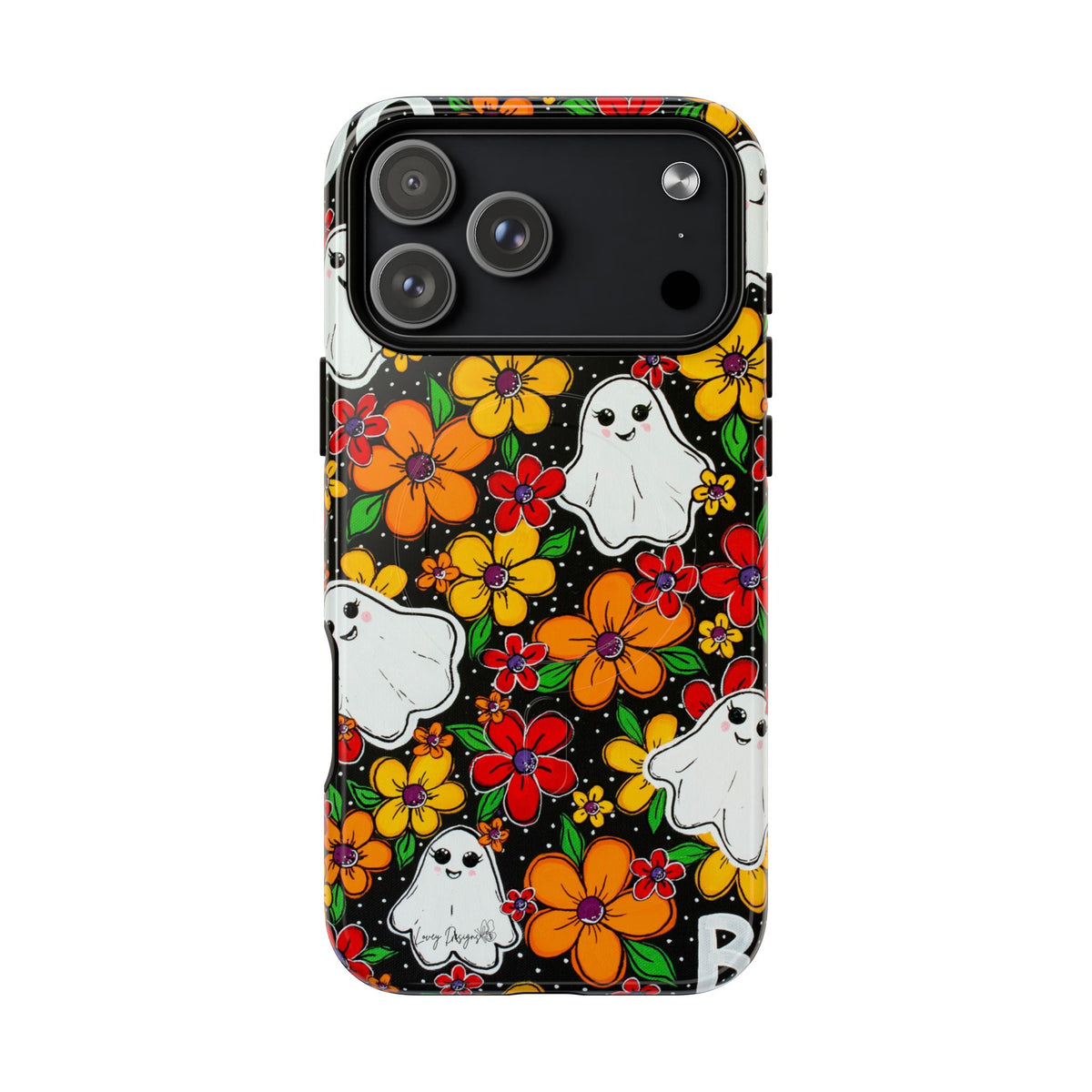 Halloween Floral Ghost Phone Case — Tough Magnetic Protective Cover