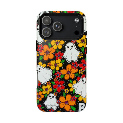 Halloween Floral Ghost Phone Case — Tough Magnetic Protective Cover