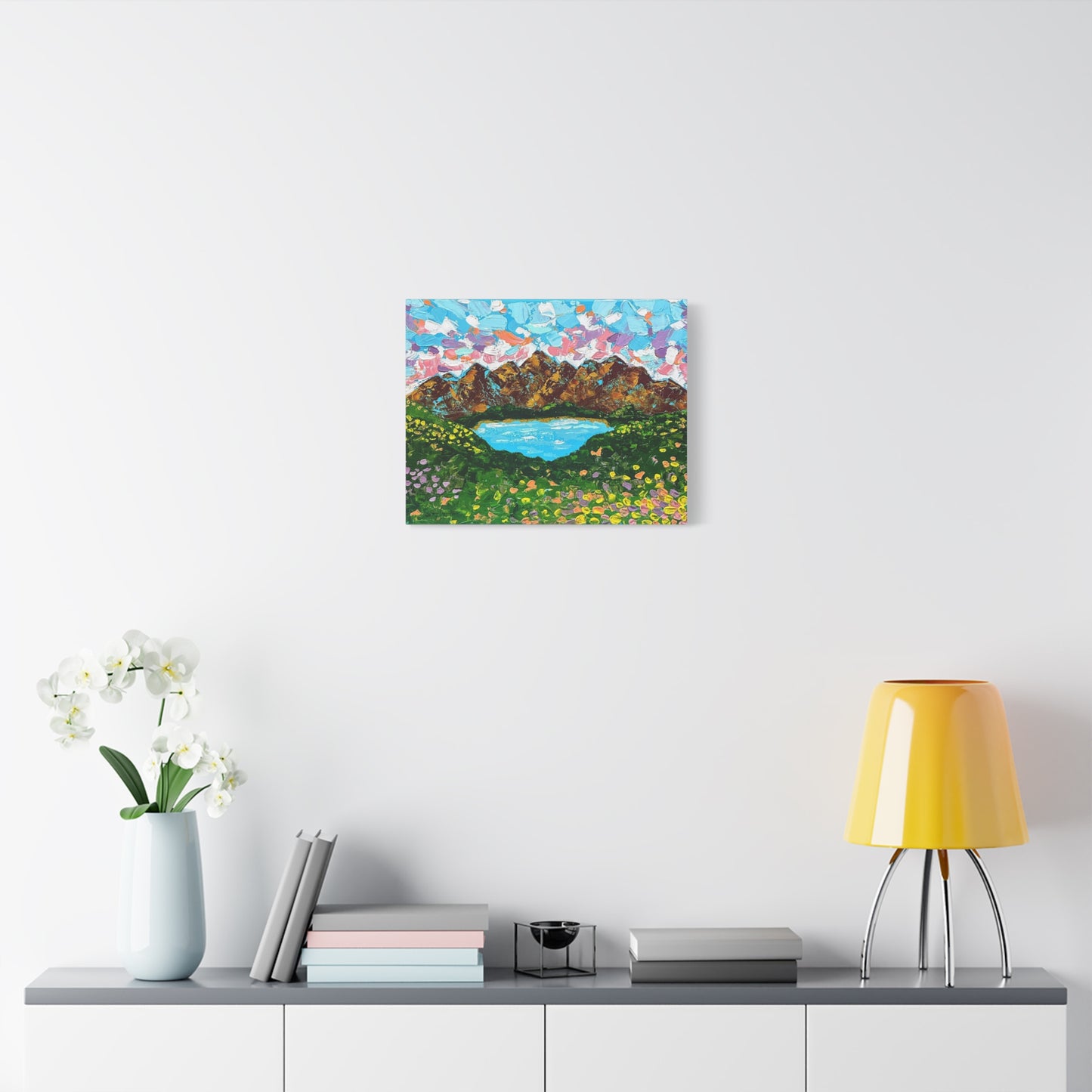 Canvas Print Colorful Mountain Landscape - "Mountain Lullaby"