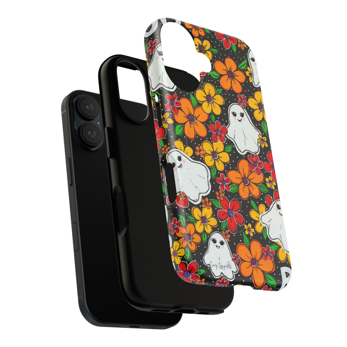 Halloween Floral Ghost Phone Case — Tough Magnetic Protective Cover