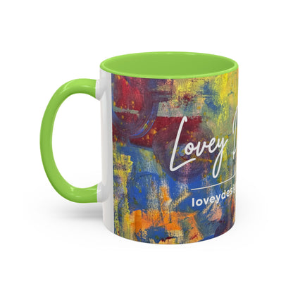 Colorful Abstract Art Mug (11oz & 15oz) — Hand-Painted Vibe, Logo Accent