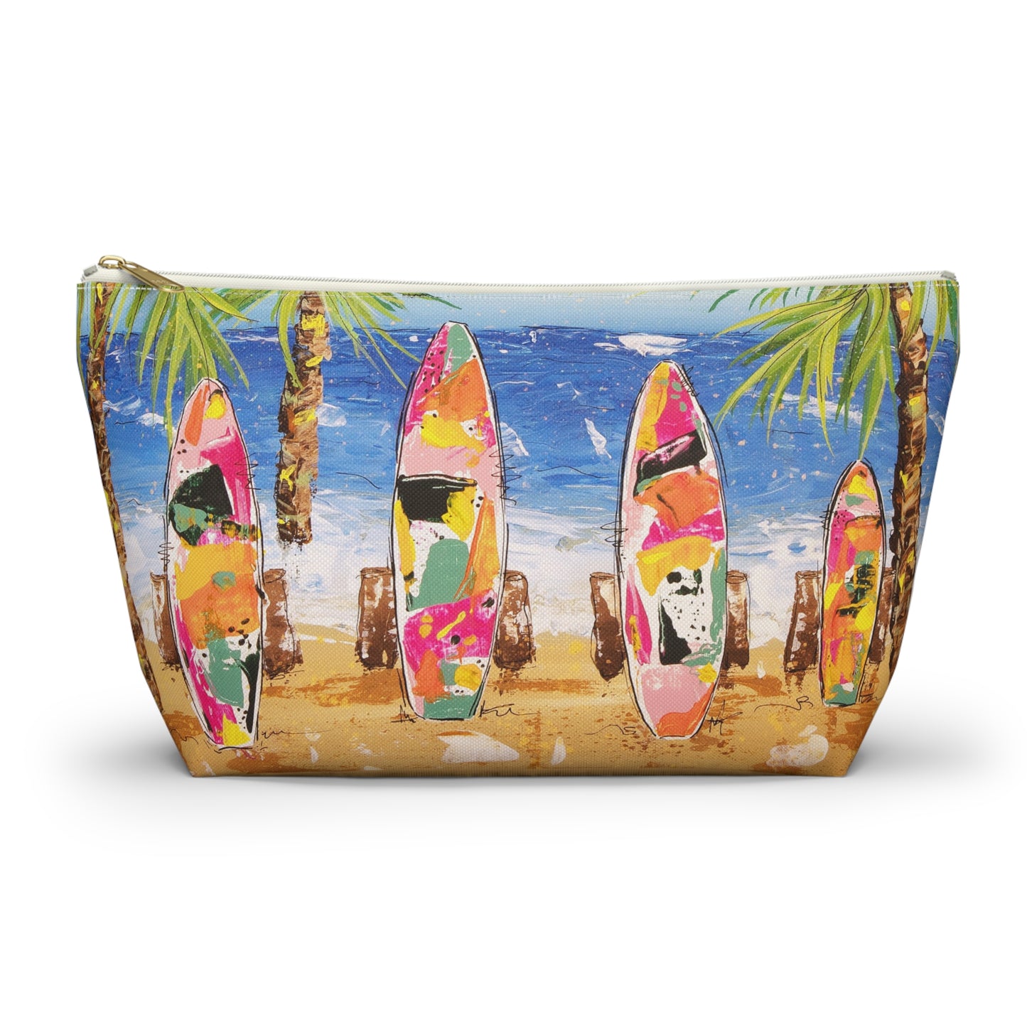 Surfboard Beach Accessory Pouch — Tropical Cosmetic Travel Bag