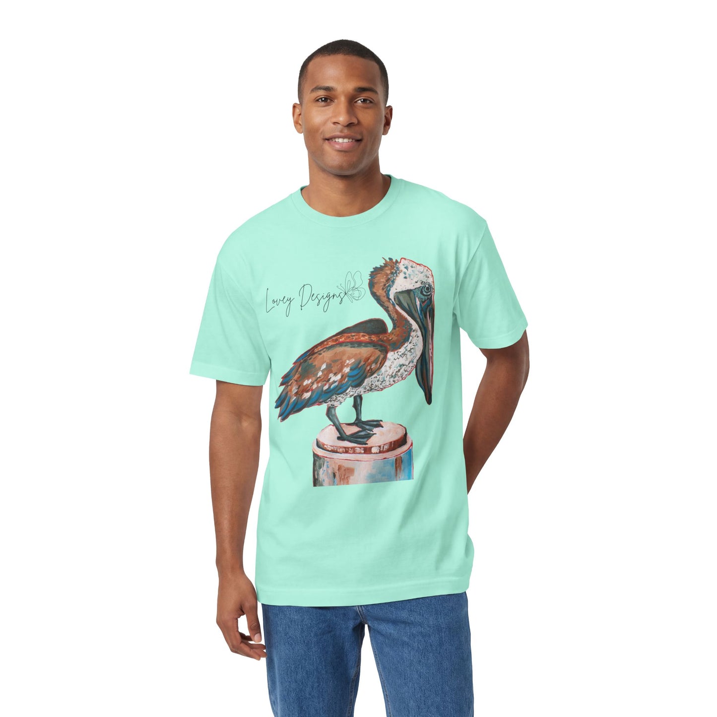 Beach Pelican Coastal Graphic T-Shirt
