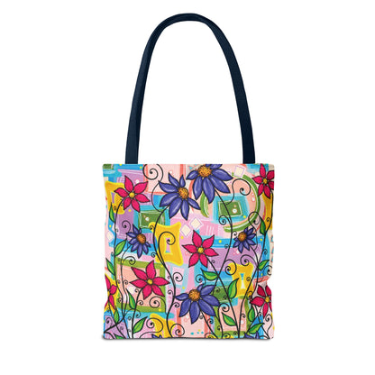 Copy of Floral Teacup Pattern Tote Bag – Vintage Daisies & Bouquet All-Over Print