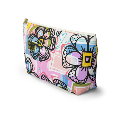 Floral Pop Accessory Pouch — Colorful Makeup & Travel Cosmetic Bag