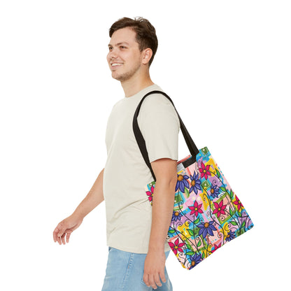 Copy of Floral Teacup Pattern Tote Bag – Vintage Daisies & Bouquet All-Over Print