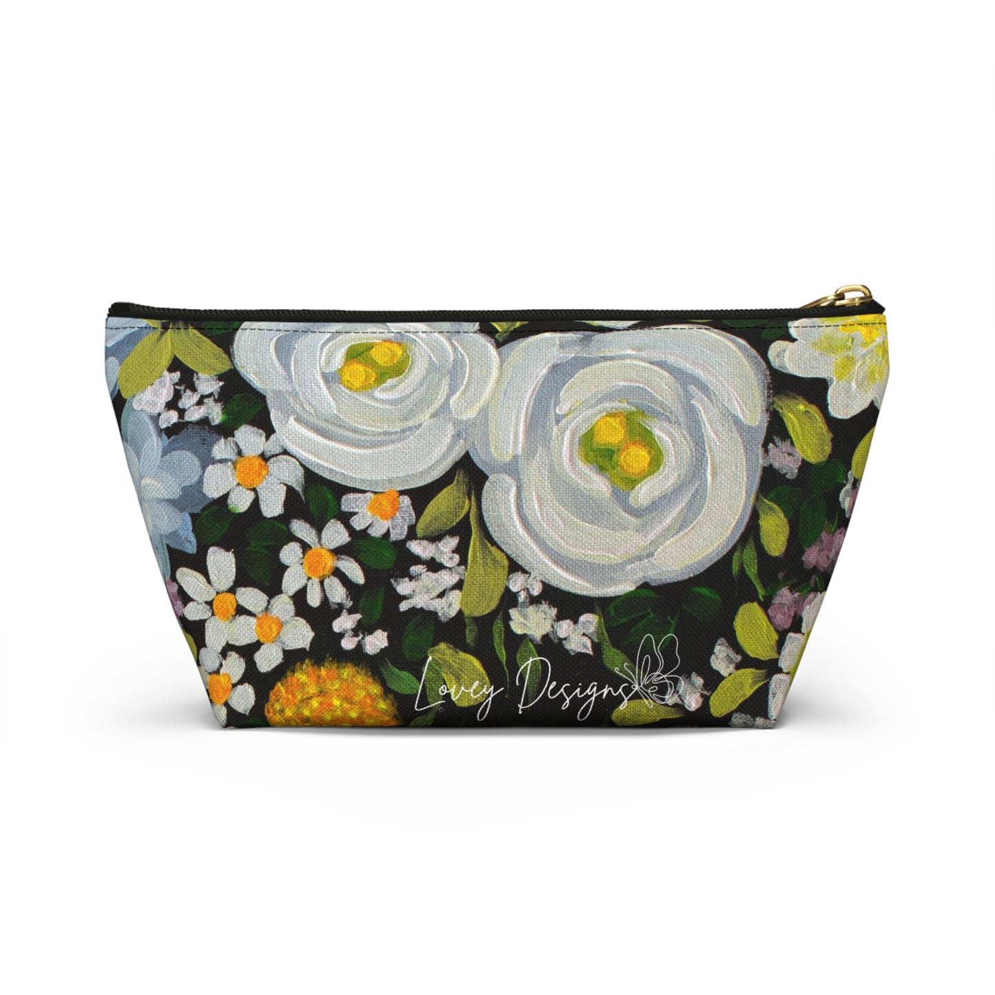 Midnight Garden — Floral Accessory Pouch Garden Makeup Bag \