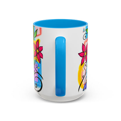 Colorful Floral Art Mug – Vibrant Hand-Painted Flowers (11oz, 15oz)