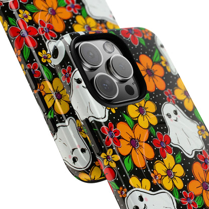 Halloween Floral Ghost Phone Case — Tough Magnetic Protective Cover