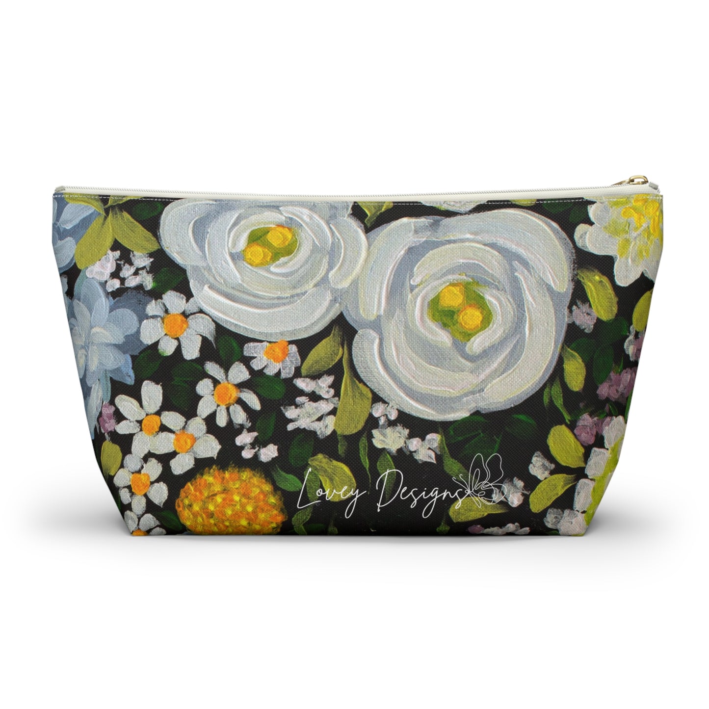 Midnight Garden — Floral Accessory Pouch Garden Makeup Bag \