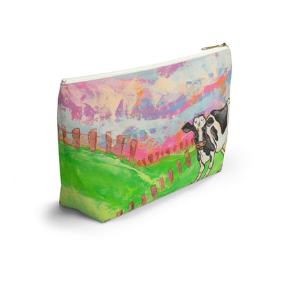 Cow Pasture Accessory Pouch — Colorful Farm Animal Makeup Bag