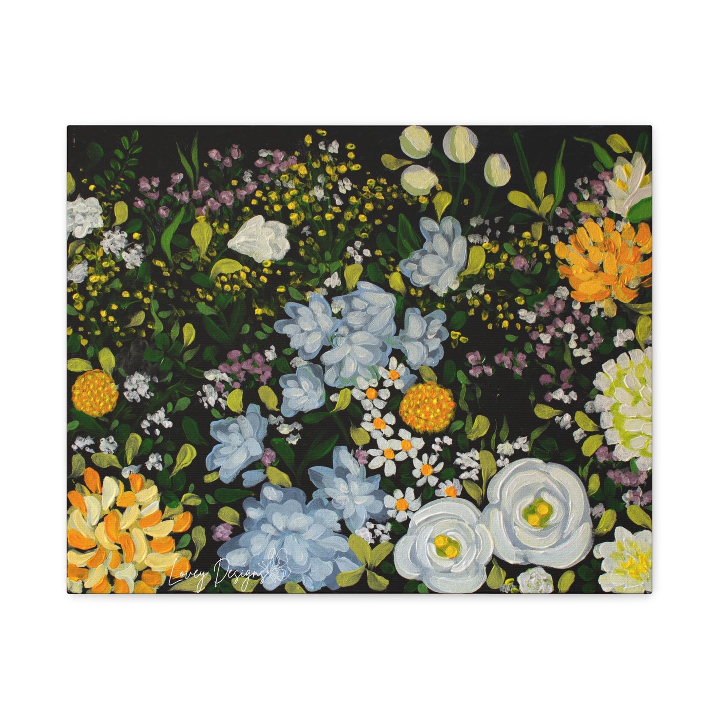 Enchanted -Floral Night Garden Matte Canvas
