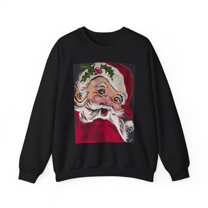Santa Face Crewneck Sweatshirt — Vintage Santa Christmas Pullover