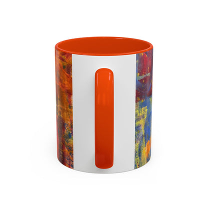 Colorful Abstract Art Mug (11oz & 15oz) — Hand-Painted Vibe, Logo Accent