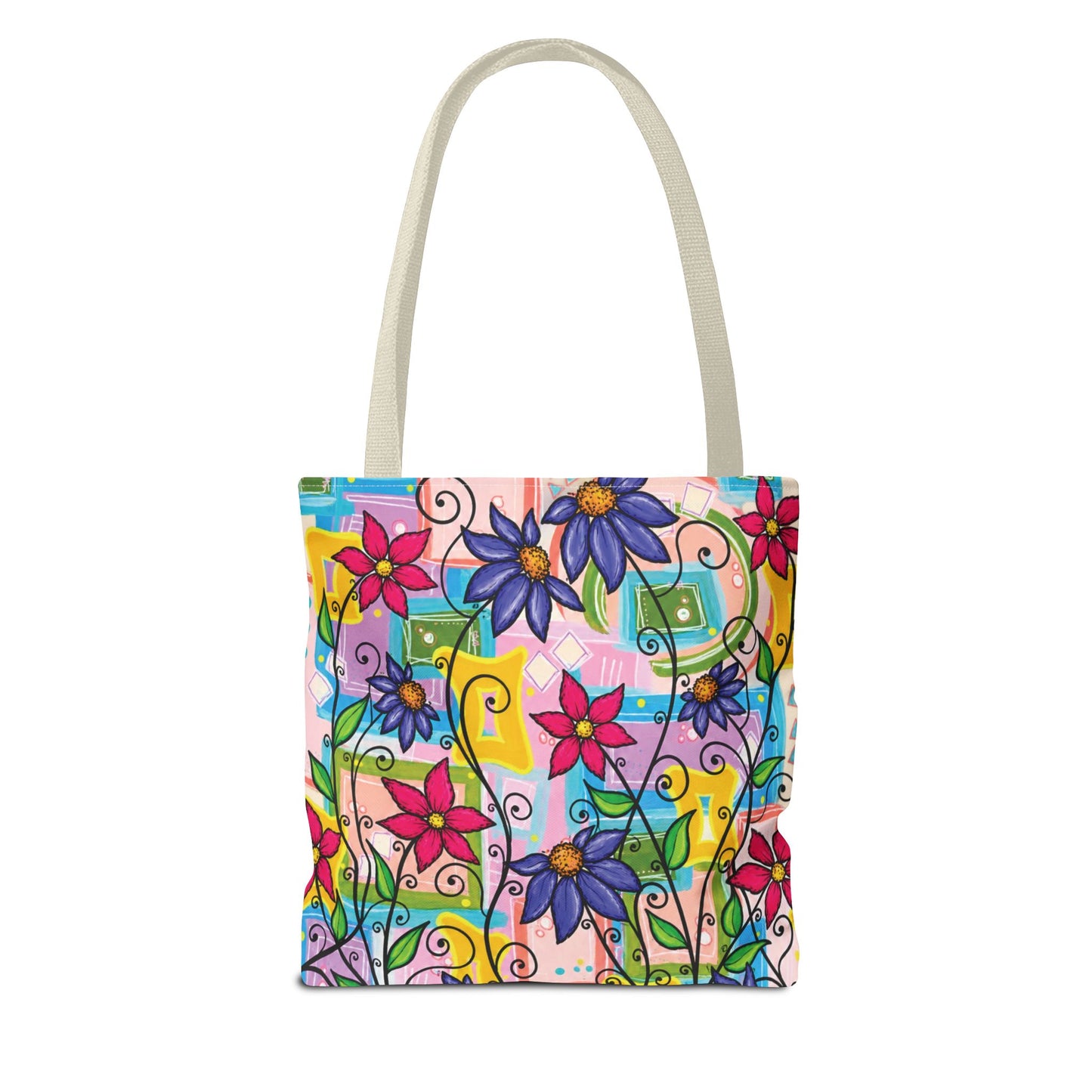 Copy of Floral Teacup Pattern Tote Bag – Vintage Daisies & Bouquet All-Over Print