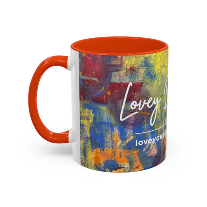 Colorful Abstract Art Mug (11oz & 15oz) — Hand-Painted Vibe, Logo Accent