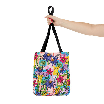 Copy of Floral Teacup Pattern Tote Bag – Vintage Daisies & Bouquet All-Over Print