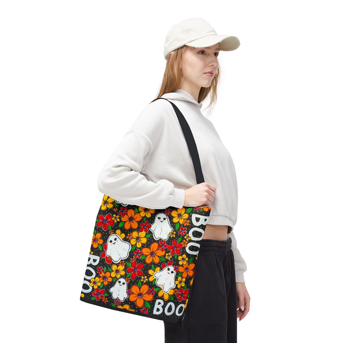 Halloween Ghosts in the Garden Tote Bag — Fall Season AOP Tote
