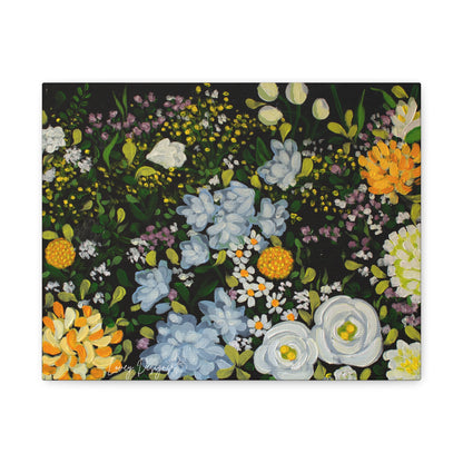 Enchanted -Floral Night Garden Matte Canvas