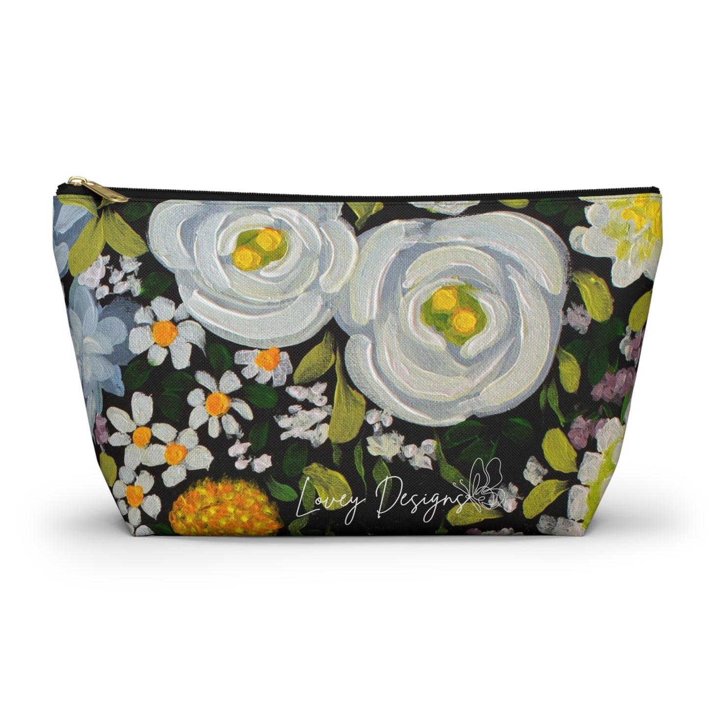 Midnight Garden — Floral Accessory Pouch Garden Makeup Bag \