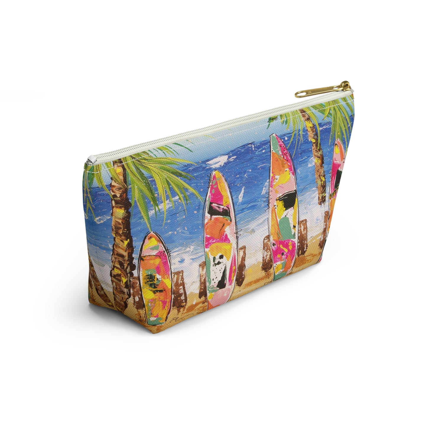 Surfboard Beach Accessory Pouch — Tropical Cosmetic Travel Bag