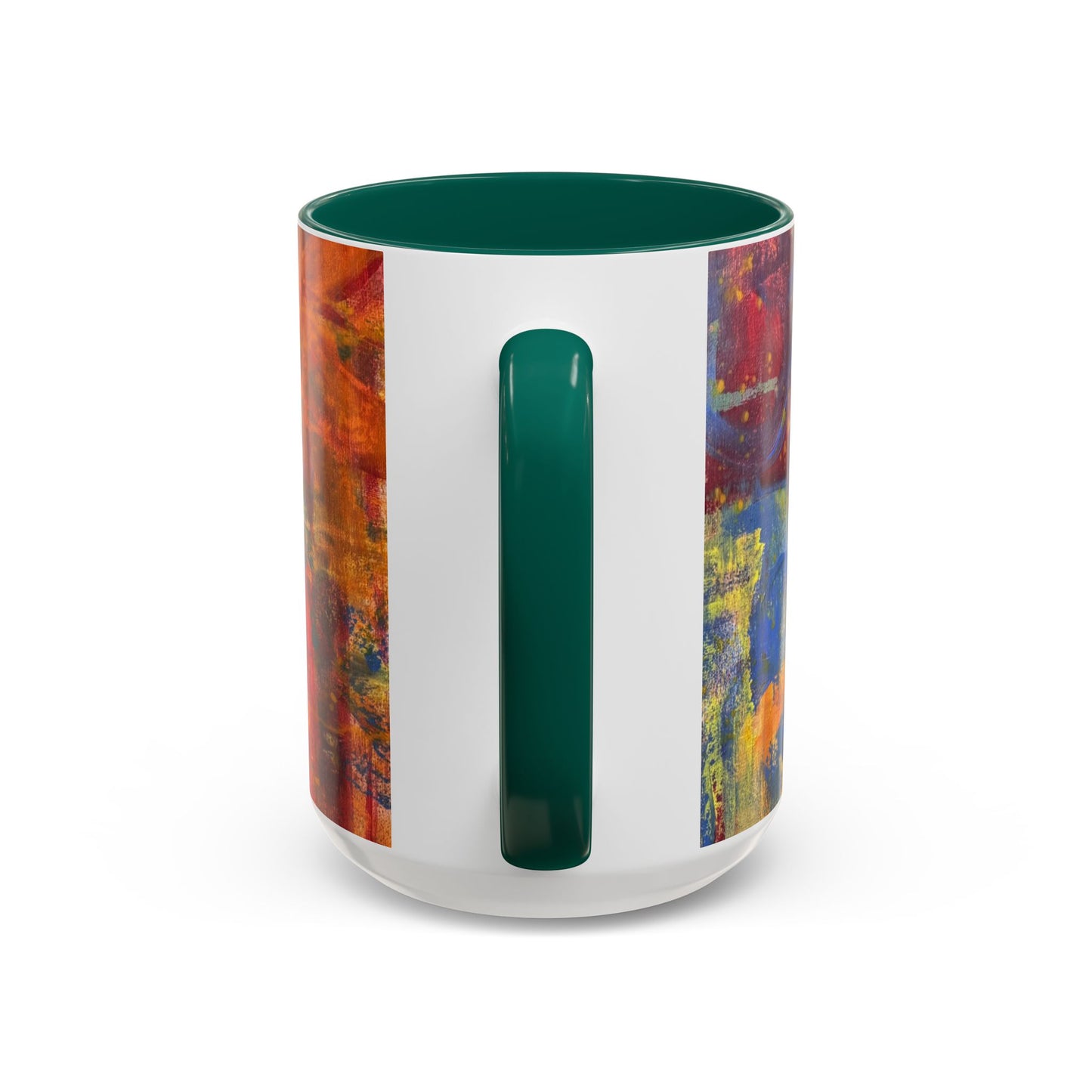 Colorful Abstract Art Mug (11oz & 15oz) — Hand-Painted Vibe, Logo Accent