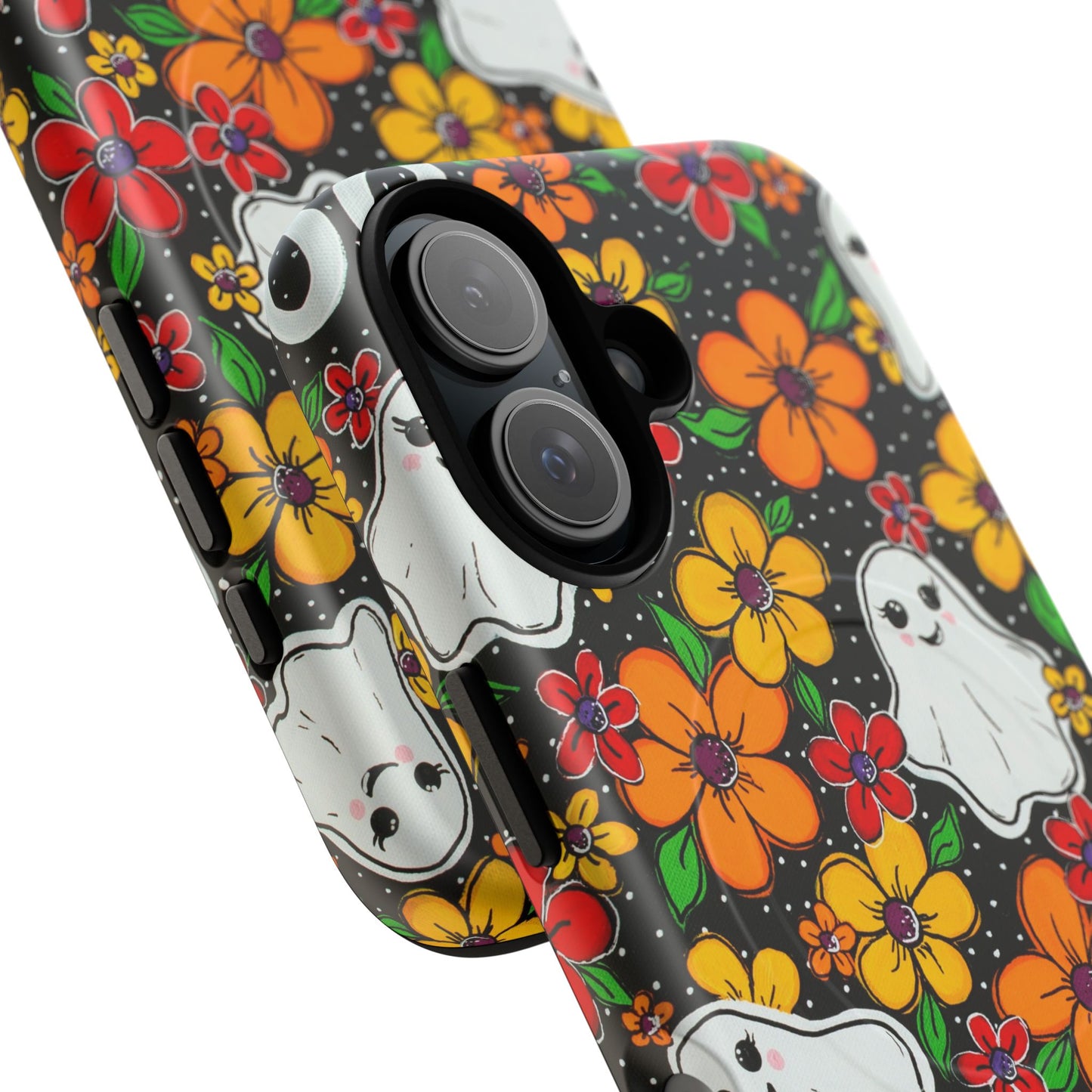 Halloween Floral Ghost Phone Case — Tough Magnetic Protective Cover