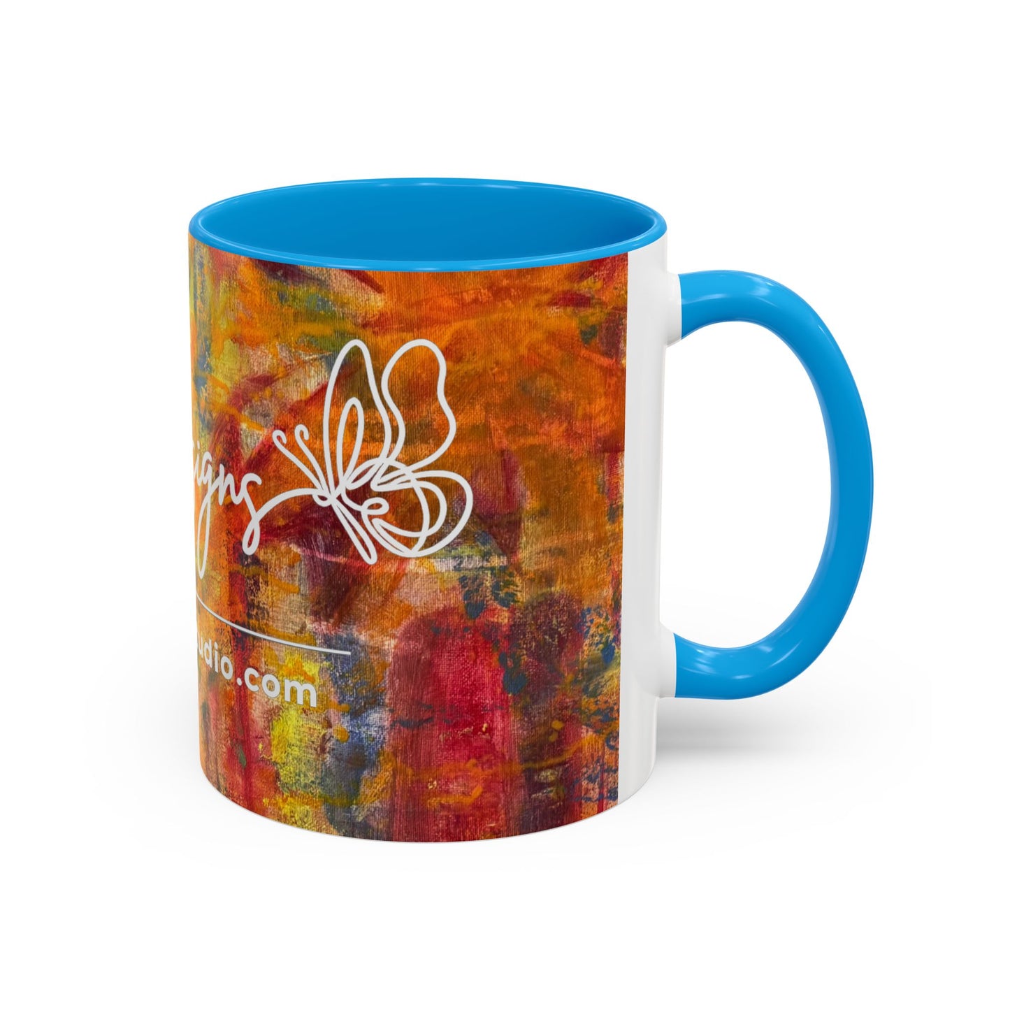 Colorful Abstract Art Mug (11oz & 15oz) — Hand-Painted Vibe, Logo Accent