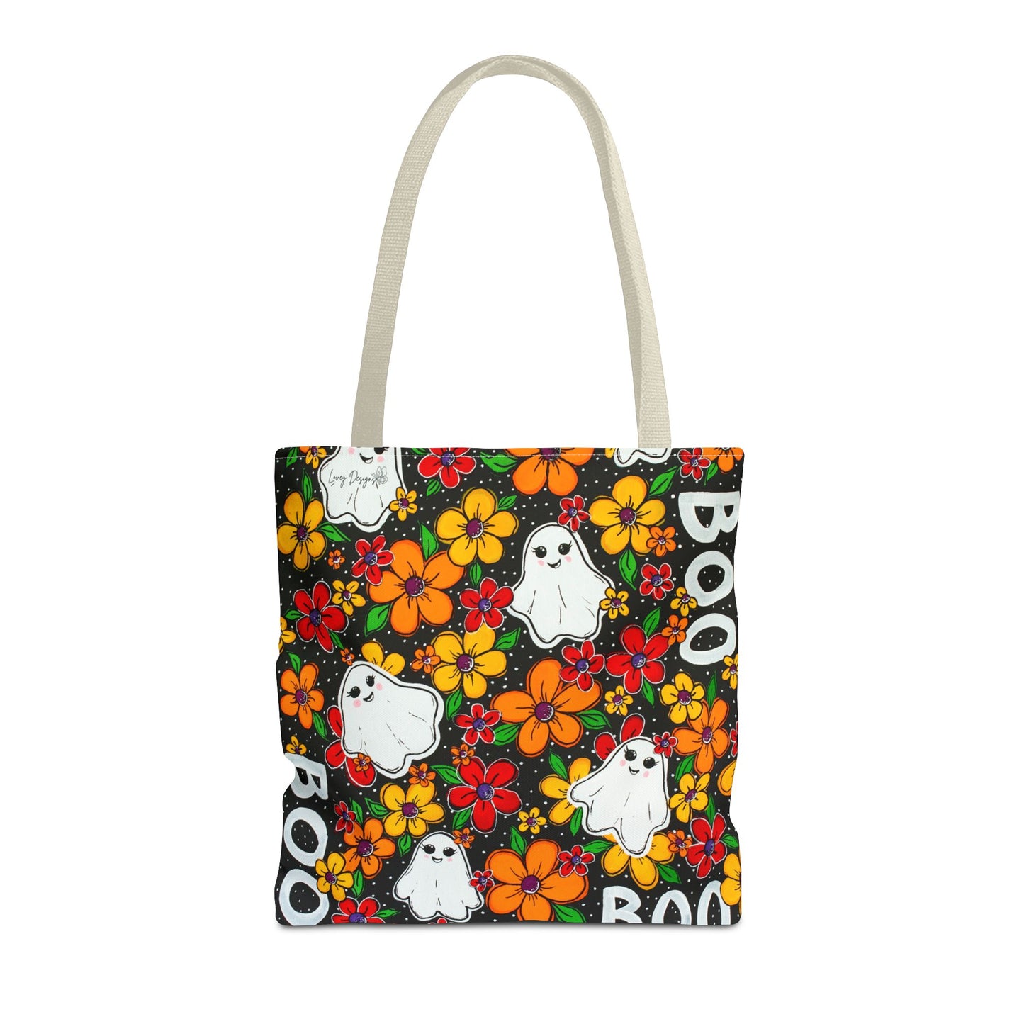 Halloween Ghosts in the Garden Tote Bag — Fall Season AOP Tote