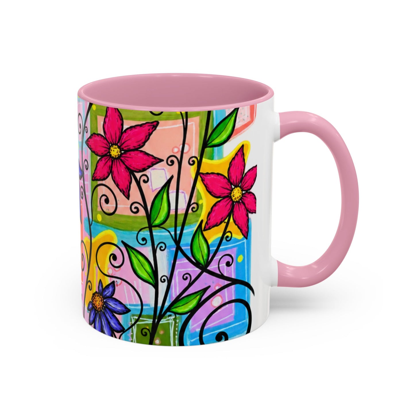Colorful Floral Art Mug – Vibrant Hand-Painted Flowers (11oz, 15oz)