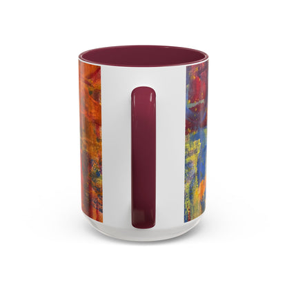 Colorful Abstract Art Mug (11oz & 15oz) — Hand-Painted Vibe, Logo Accent