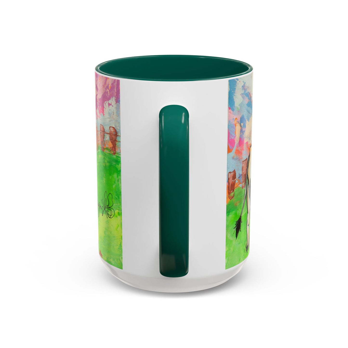 Colorful Cow Farm Art Mug (15oz) — Bright Pasture Ceramic Coffee Cup