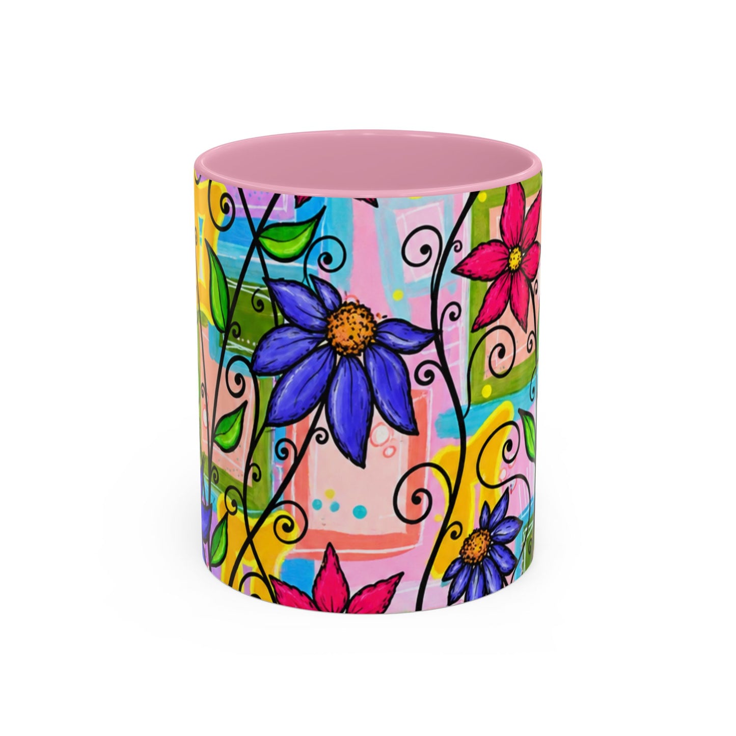 Colorful Floral Art Mug – Vibrant Hand-Painted Flowers (11oz, 15oz)