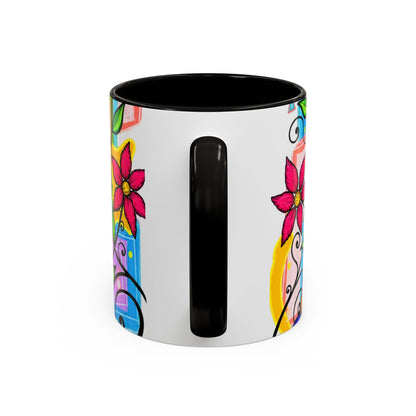 Colorful Floral Art Mug – Vibrant Hand-Painted Flowers (11oz, 15oz)