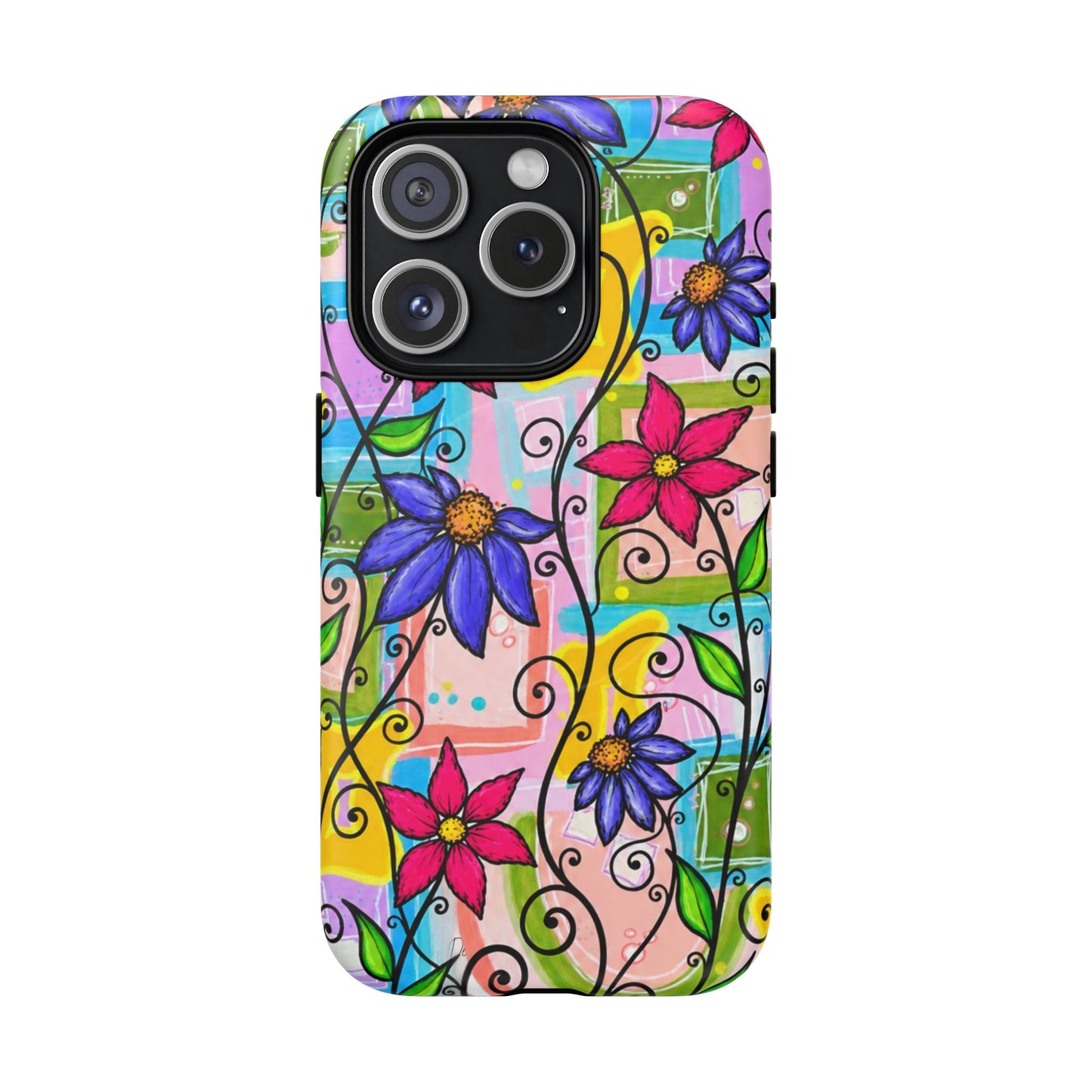 Magnetic Tough Phone Case — Colorful Floral Swirl Design