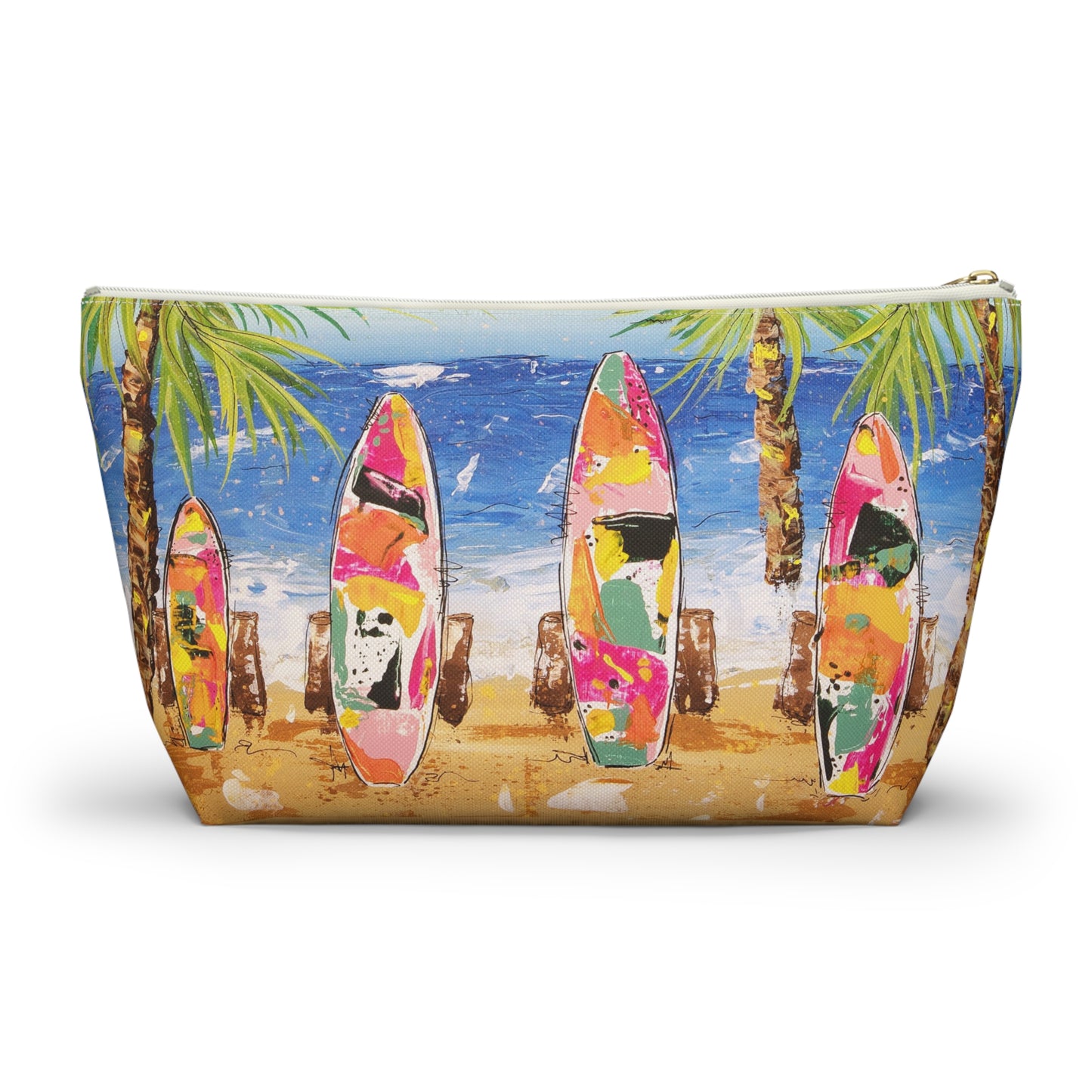 Surfboard Beach Accessory Pouch — Tropical Cosmetic Travel Bag