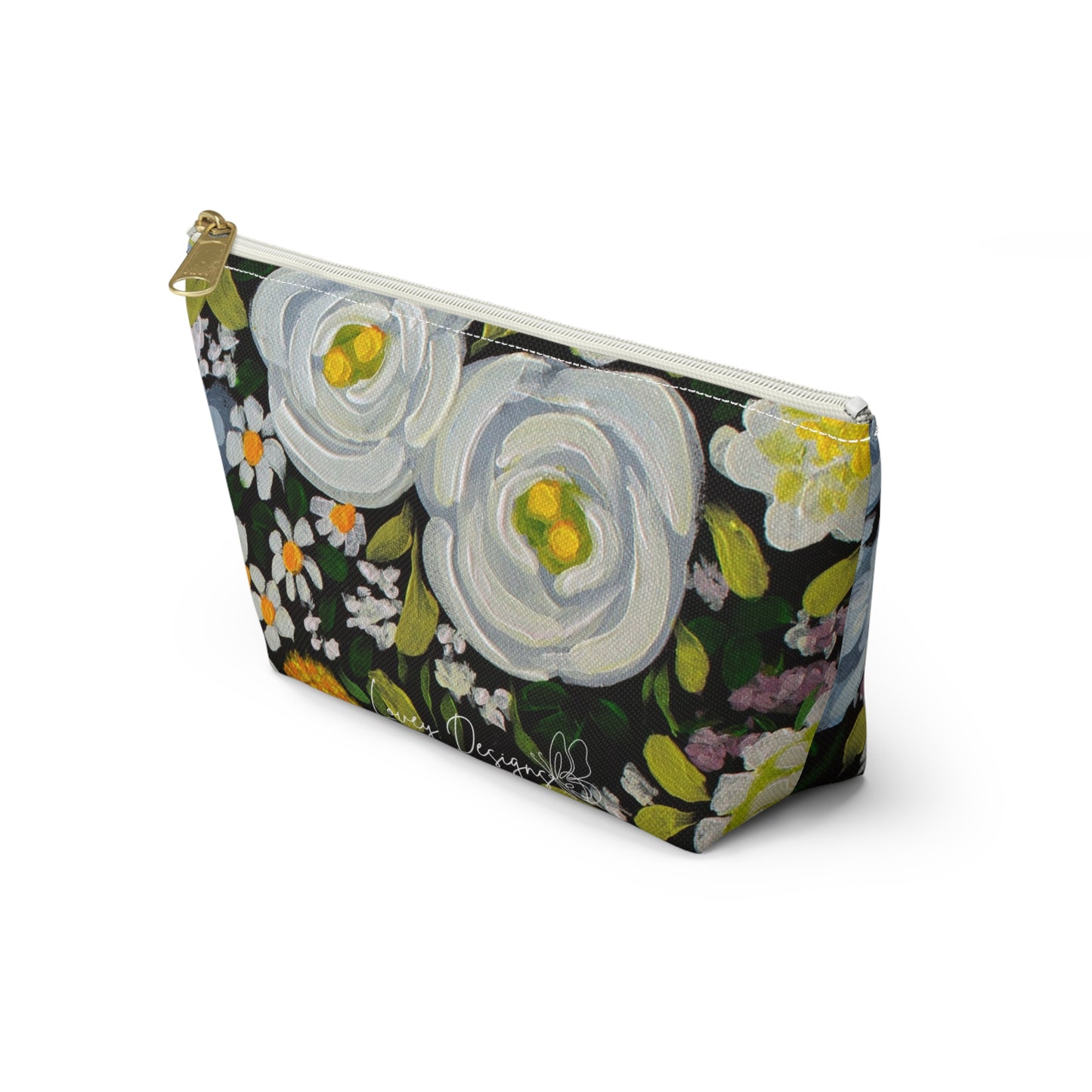 Midnight Garden — Floral Accessory Pouch Garden Makeup Bag \