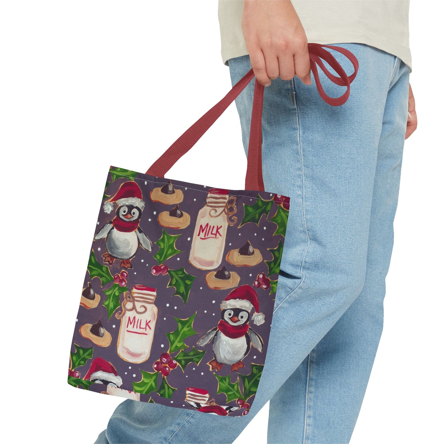Holiday Penguin Cookie Party Tote Bag