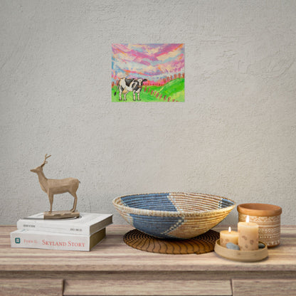 Pastel Cow Farm Art Print — Rolled Poster for Nursery & Home Decor