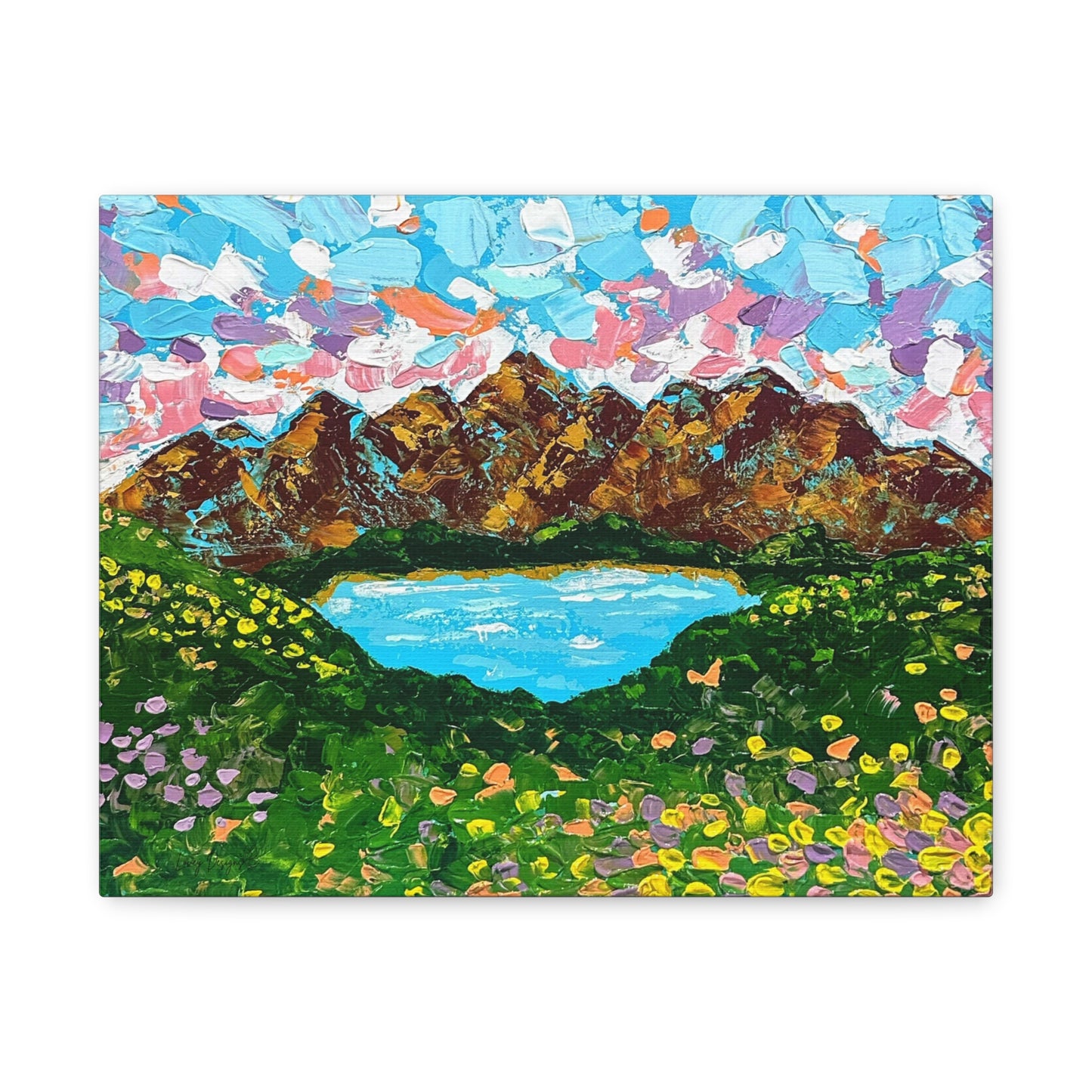 Canvas Print Colorful Mountain Landscape - "Mountain Lullaby"