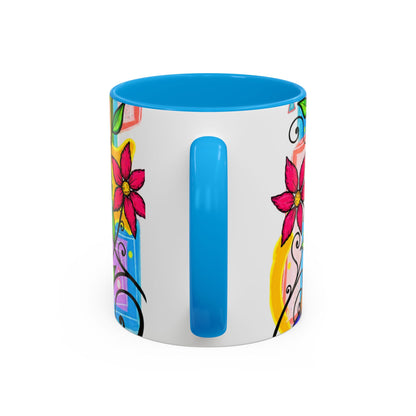 Colorful Floral Art Mug – Vibrant Hand-Painted Flowers (11oz, 15oz)