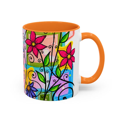 Colorful Floral Art Mug – Vibrant Hand-Painted Flowers (11oz, 15oz)
