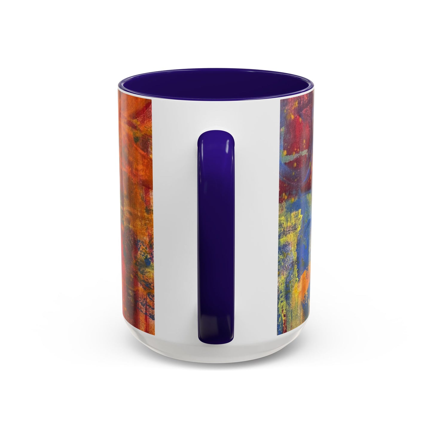 Colorful Abstract Art Mug (11oz & 15oz) — Hand-Painted Vibe, Logo Accent