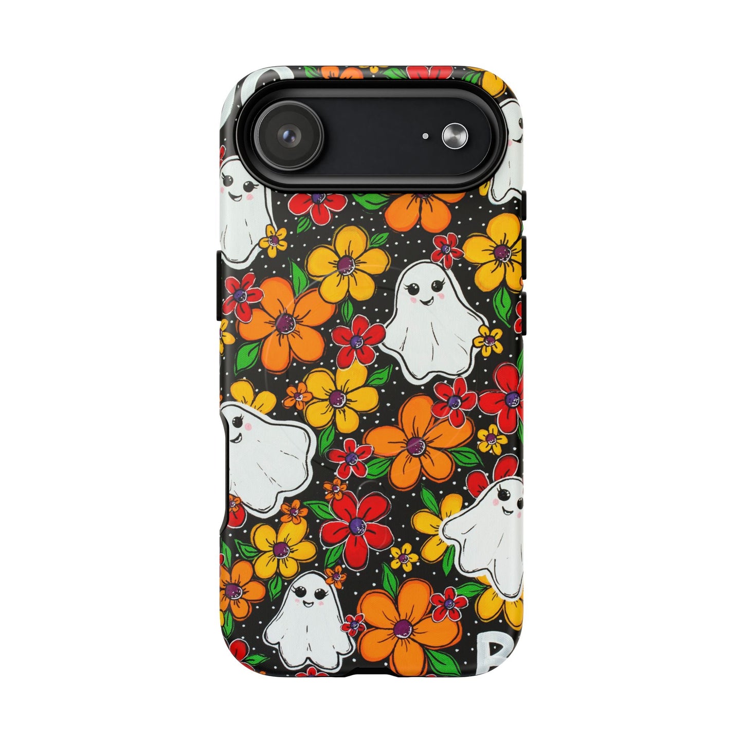 Halloween Floral Ghost Phone Case — Tough Magnetic Protective Cover