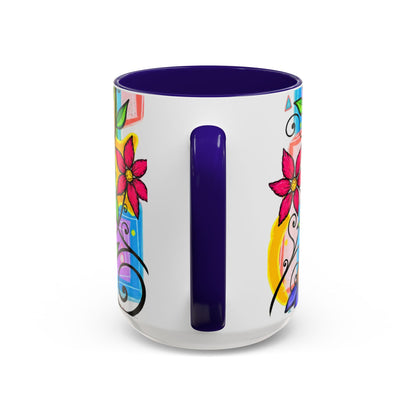 Colorful Floral Art Mug – Vibrant Hand-Painted Flowers (11oz, 15oz)