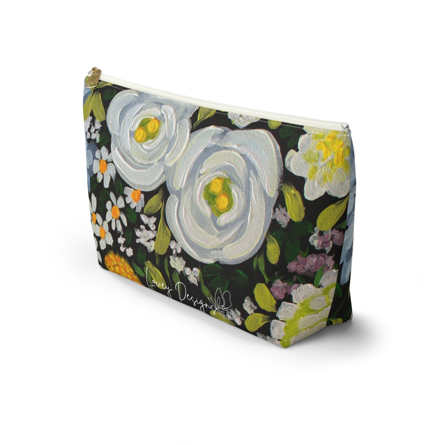 Midnight Garden — Floral Accessory Pouch Garden Makeup Bag \