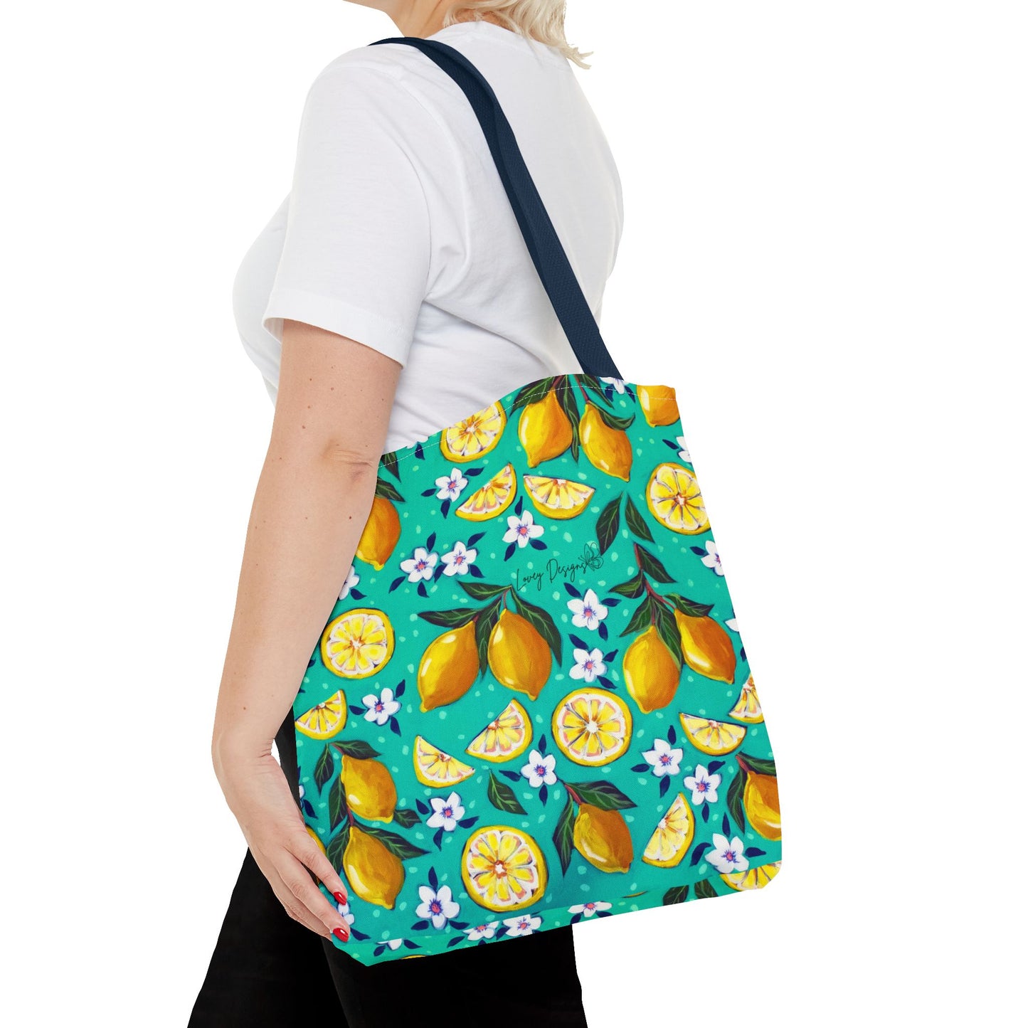 Lemon Blossom Tote Bag — Vibrant Citrus All-Over Print