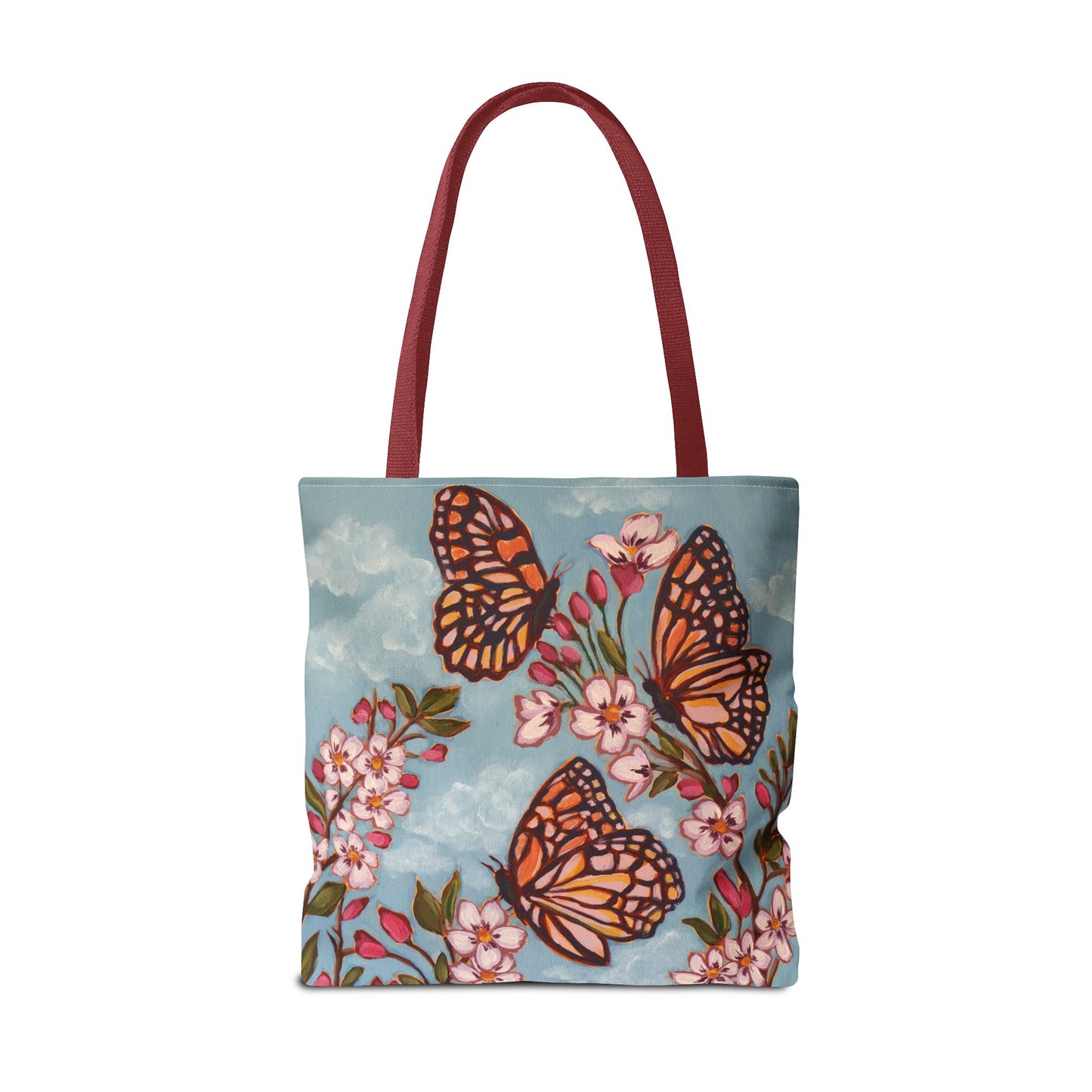 Monarch Blossom Tote Bag — Floral Butterfly All-Over Print