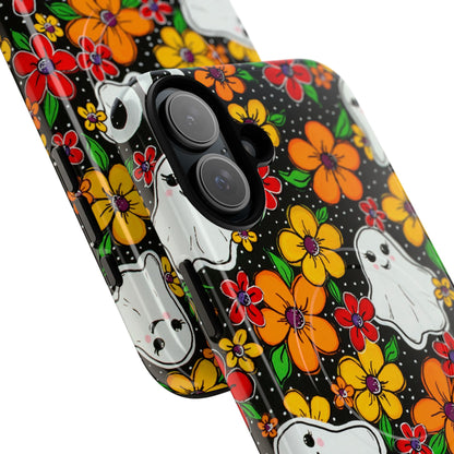 Halloween Floral Ghost Phone Case — Tough Magnetic Protective Cover