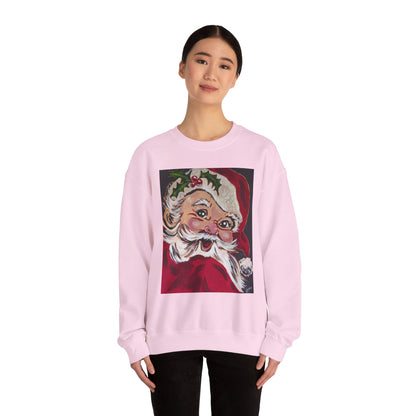 Santa Face Crewneck Sweatshirt — Vintage Santa Christmas Pullover